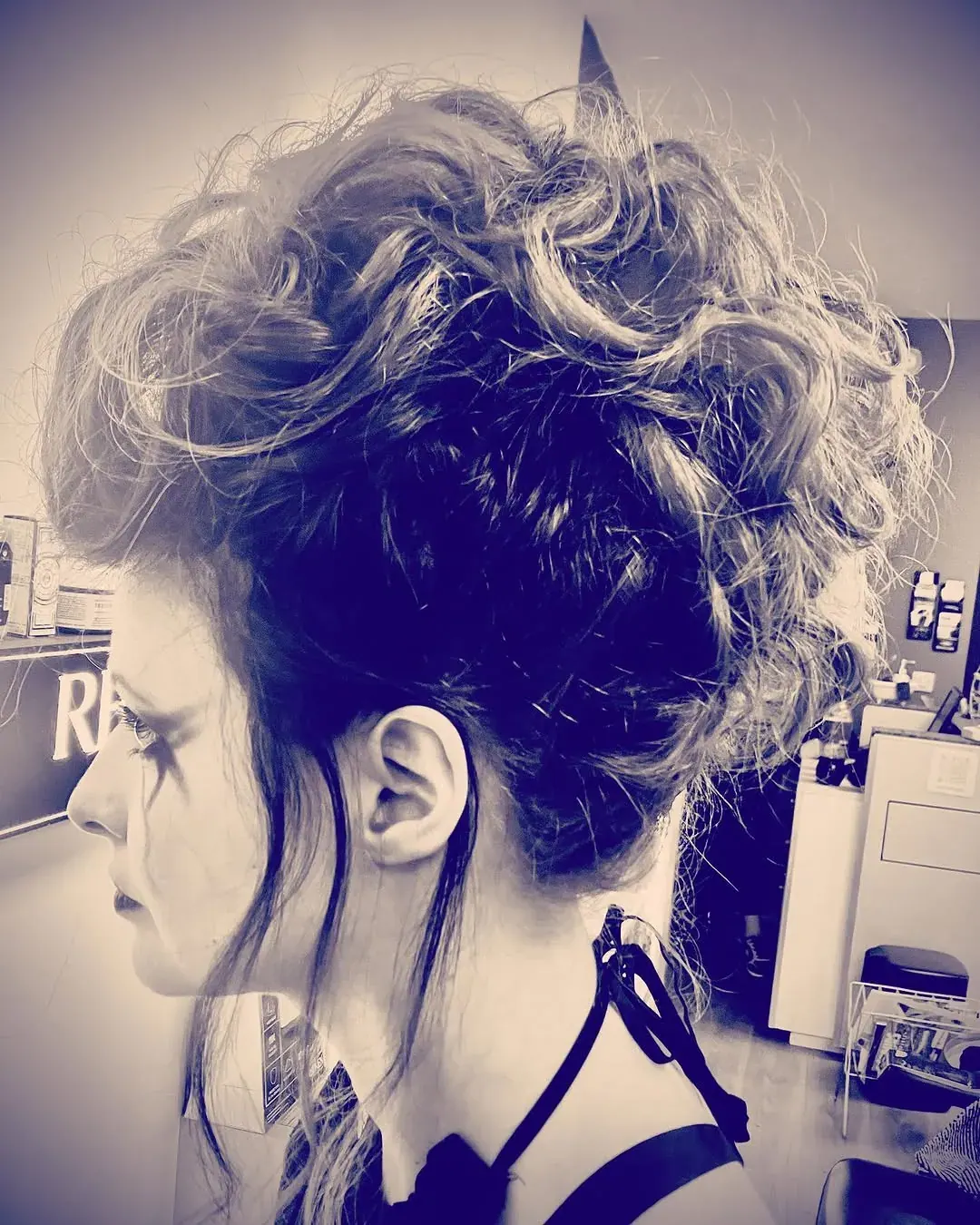 Coupe et coiffage réalisés au salon