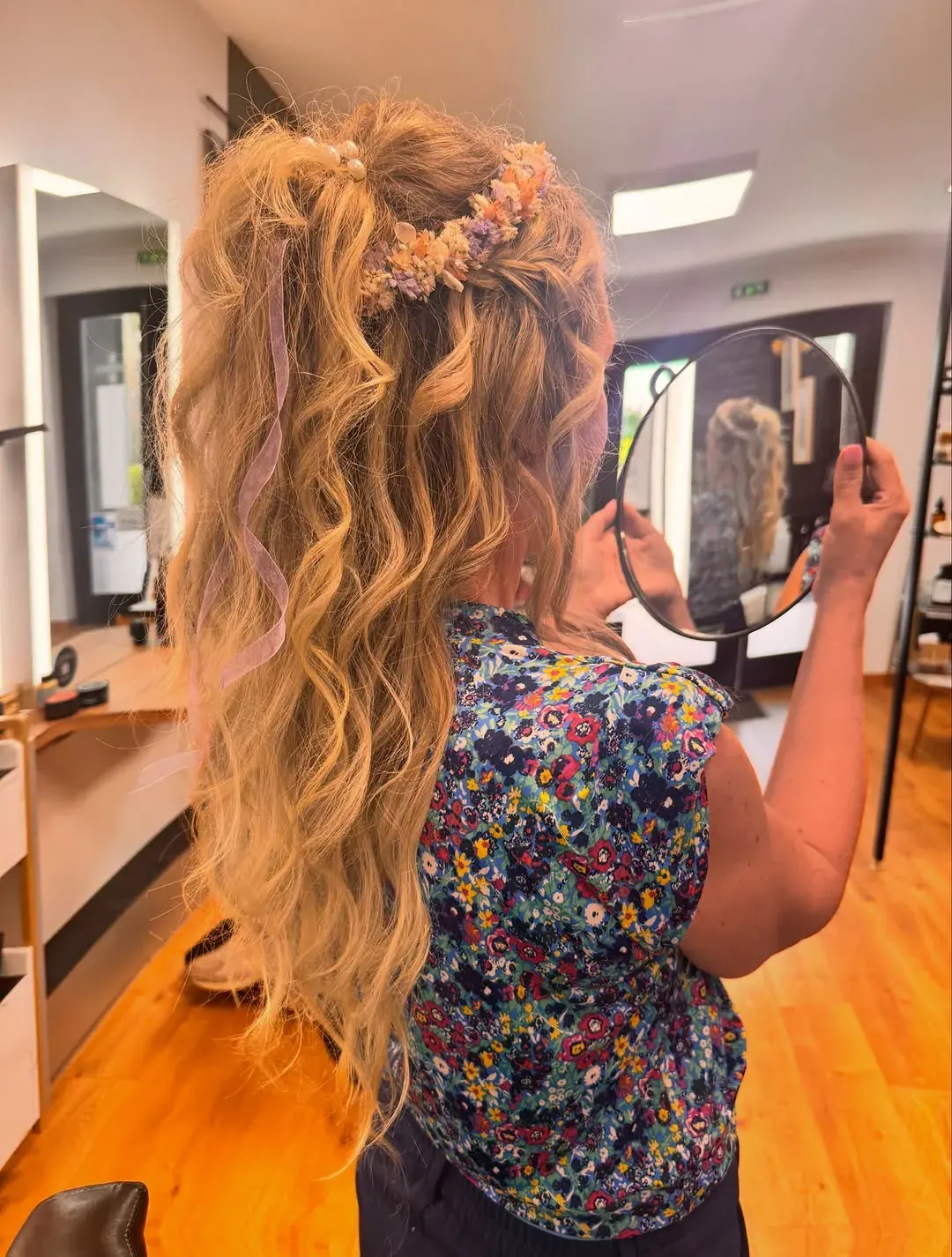 Coiffure de mariée, longues ondulations